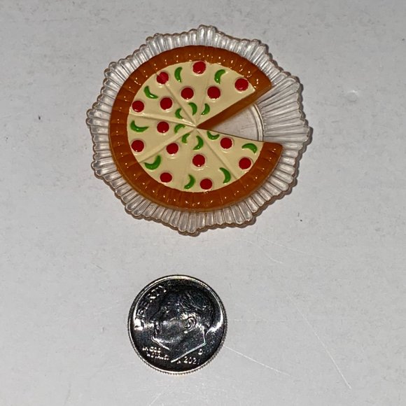 Barbie Pretend Play Food Pizza or Pie on Clear Dish Kids Accessory Playset Toy - Picture 5 of 5